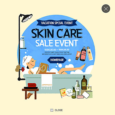 PSD 템플릿 여자 웹템플릿 방학 팝업 욕조 웹팝업 한명 샤워기 거품목욕 스킨케어 샴푸 마스크팩 레이어팝업 이미지템플릿 1 휴가 사람 위생용품 뷰티 목욕 거품 팩 파일형식