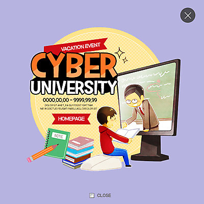 PSD 템플릿 남자 웹템플릿 방학 팝업 웹팝업 성인 두명 책 컴퓨터 교사 사이버 스프링노트 레이어팝업 온라인강의 온라인강좌 이미지템플릿 직업 휴가 사람 전자제품 공책 강의 파일형식 언택트