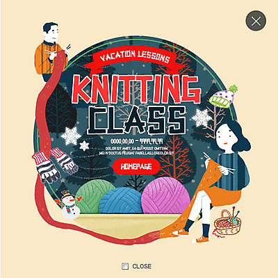 PSD 템플릿 여자 남자 웹템플릿 겨울 눈사람 방학 팝업 털모자 웹팝업 두명 뜨개질 털실 레이어팝업 이미지템플릿 모자_잡화 계절 휴가 사람 취미 실 파일형식