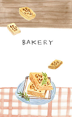 PSD 접시 빵 일러스트 식탁 수채화 사람없음 빵집 식탁보 달콤 체크무늬 제빵 테이블매트 국내일러스트 식기 음식 무늬 탁자 제과제빵 상점 맛 파일형식