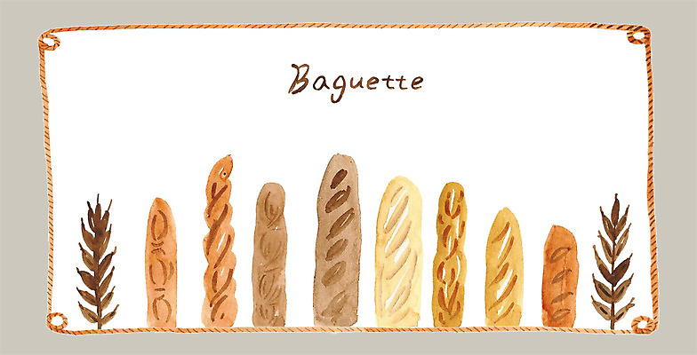 PSD 일러스트 사람없음 식사 빵집 바게트 밀 제빵 국내일러스트 빵 곡류 제과제빵 상점 파일형식