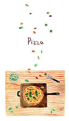 PSD 일러스트 식탁 치즈 사람없음 바질 나무탁자 올리브열매 올리브피클 화덕피자 국내일러스트 열매 탁자 유제품 피자 파일형식