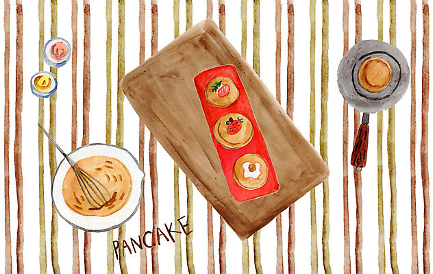 PSD 일러스트 식탁 딸기 디저트 도마 사람없음 빵집 프라이팬 달콤 반죽 제빵 버터 꿀 딸기잼 팬케이크 국내일러스트 음식 과일 탁자 주방용품 제과제빵 케이크 상점 맛 잼 파일형식