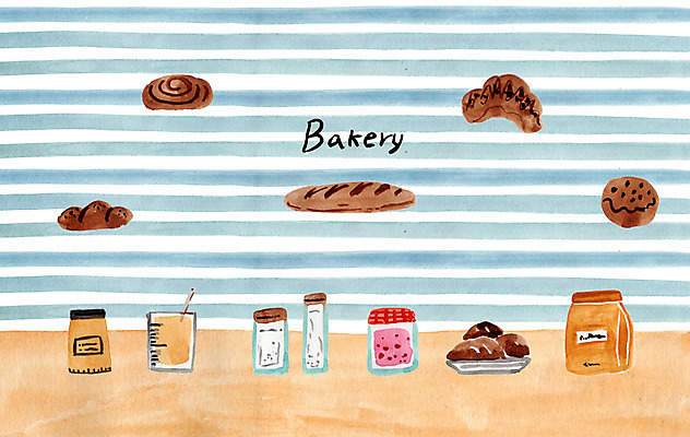 PSD 일러스트 사람없음 식사 빵집 달콤 바게트 설탕 크루아상 밀가루 제빵 소금 딸기잼 베이킹소다 국내일러스트 빵 식재료 제과제빵 상점 맛 잼 가루 파일형식