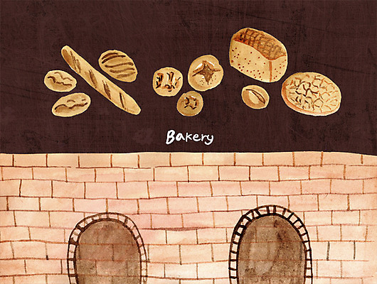 PSD 일러스트 디저트 사람없음 식사 식빵 호밀빵 담백한맛 통호밀빵 화덕 국내일러스트 음식 빵 맛 화로 파일형식