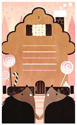 PSD 두마리 일러스트 상상 동화 프레임 막대사탕 굴뚝 사람없음 크래커 연기 컵케이크 편지지 고슴도치 과자집 지팡이사탕 패러디 헨젤과그레텔 국내일러스트 2 포유류 사탕 쿠키 케이크 편지 파일형식