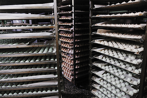 포토 JPG 해외이미지 공장 쟁반 실내 사람없음 카트 저장 진열장 일렬 머랭 해외202004 해외포토 공업 내부 파일형식 이미지허브