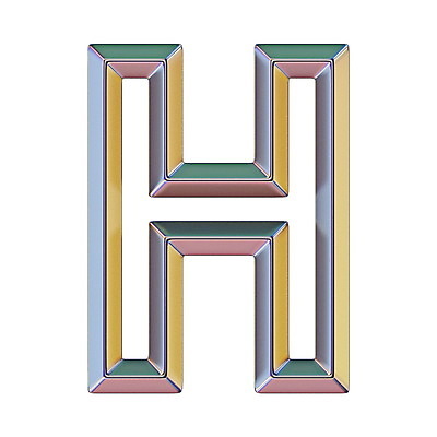 JPG 해외이미지 알파벳 일러스트 텍스트 타이포그라피 사람없음 옆모습 그래픽 컬러풀 금속 고급 광택 H 복잡 세련 해외202004 해외일러스트 문자 영어 뷰포인트 컬러 컨셉 재질 파일형식 이미지허브