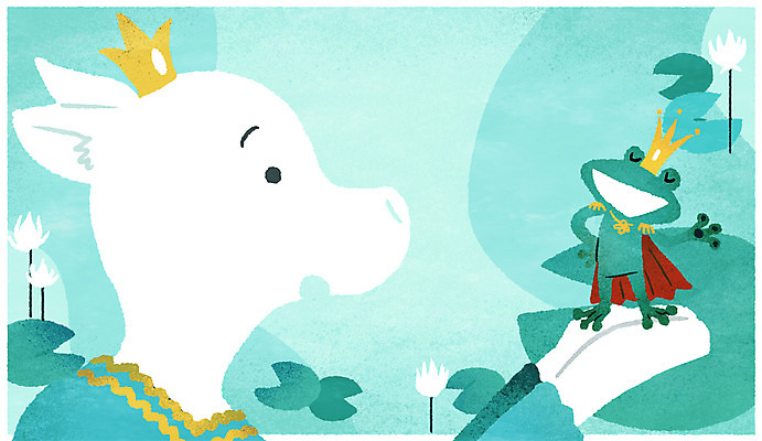 PSD 일러스트 상상 왕관 염소 프레임 연꽃 개구리 사람없음 연잎 개구리왕자 왕자 패러디 국내일러스트 꽃 잎 포유류 동화 양서류 파일형식