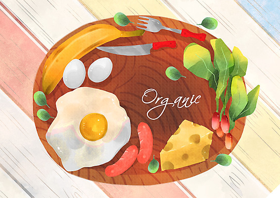 PSD 포크 일러스트 치즈 프레임 바나나 사람없음 계란 소시지 칼 아침식사 계란프라이 유기농 국내일러스트 식기 웰빙 과일 유제품 알 식사 가공식품 계란요리 파일형식