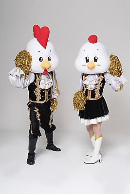 포토 JPG 스튜디오촬영 전신 여자 남자 응원 새해 실내 서기 두명 앞모습 30대 파이팅 닭띠 닭 닭캐릭터 치어리더 응원복 응원단 응원수술 닭머리 동물탈 응원단장 인형탈 성인만 정유년 국내포토 옷 뷰포인트 동물캐릭터 모션 조류 사람 내부 장년 응원용품 십이지신 탈 파일형식 2017년