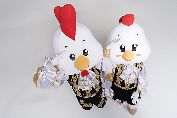 포토 JPG 스튜디오촬영 여자 남자 응원 새해 실내 서기 상반신 두명 앞모습 30대 하이앵글 파이팅 닭띠 닭 닭캐릭터 치어리더 응원복 응원단 닭머리 동물탈 응원단장 인형탈 성인만 정유년 국내포토 옷 뷰포인트 동물캐릭터 모션 조류 사람 내부 장년 십이지신 탈 파일형식 2017년