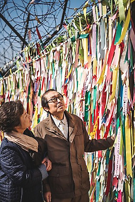 포토 JPG 주간 응시 여자 할아버지 노년 남자 리본 할머니 서기 상반신 야외 두명 앞모습 옆모습 노부부 희망 만지기 한국인 올려보기 슬픔 70대 통일 노인만 임진각 실향민 국내포토 자연요소 부부 시선 감정 뷰포인트 모션 사람 동양인 성인 파주 성인만 파일형식