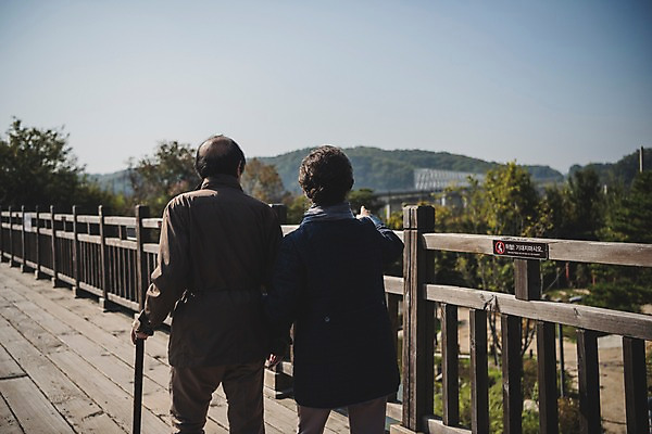 포토 JPG 주간 여자 할아버지 노년 남자 할머니 지팡이 풍경 상반신 야외 두명 뒷모습 걷기 노부부 한국인 70대 통일 가교 노인만 임진각 실향민 국내포토 자연요소 건축물 부부 뷰포인트 모션 사람 동양인 성인 파주 성인만 파일형식