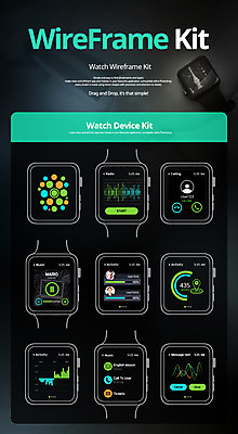PSD 템플릿 웹템플릿 모바일 그래프 사람없음 세트 모바일템플릿 UI 엘리먼트 인터페이스 타임라인 목업 스마트워치 대시보드 와이어프레임 이미지템플릿 스마트기기 웨어러블 파일형식