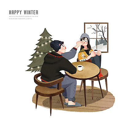 전신 PSD 나무 커플 여자 남자 행복 커피 겨울 의자 일러스트 창문 탁자 사랑 웃음 앉기 성인 두명 크리스마스트리 눈 닦기 국내일러스트 자연요소 식물 계절 감정 음료 가구 크리스마스 관계 모션 날씨 표정 사람 파일형식