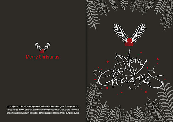 템플릿 열매 크리스마스 겨울 카드템플릿 크리스마스카드 사람없음 연말연시 이미지템플릿 AI파일 식물 계절 기념일 카드_감사 파일형식 벡터