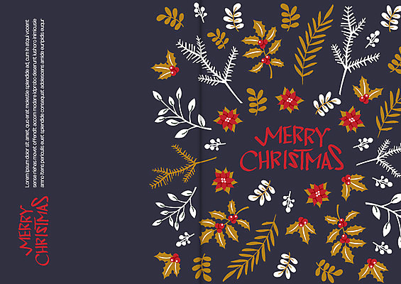 식물 템플릿 크리스마스 겨울 카드템플릿 크리스마스카드 사람없음 연말연시 포인세티아 이미지템플릿 AI파일 계절 기념일 꽃 카드_감사 파일형식 벡터