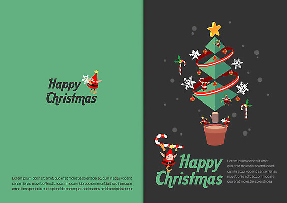 템플릿 크리스마스 겨울 카드템플릿 크리스마스카드 요정 사람없음 크리스마스트리 눈송이 연말연시 별장식 이미지템플릿 AI파일 계절 기념일 별 카드_감사 눈_날씨 장식 파일형식 벡터