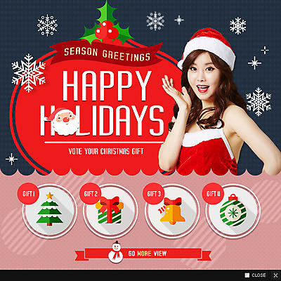 PSD 여자 남자 웹템플릿 크리스마스 눈사람 팝업 이벤트팝업 웹팝업 성인 두명 선물상자 크리스마스트리 산타클로스 장식볼 한국인 종 눈송이 이미지템플릿 템플릿 기념일 눈_날씨 선물 사람 동양인 장식 상자 파일형식