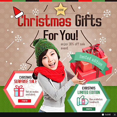 PSD 여자 웹템플릿 크리스마스 팝업 이벤트팝업 웹팝업 한명 20대 성인 선물상자 한국인 성인여자한명만 이미지템플릿 템플릿 1 기념일 선물 사람 동양인 청년 상자 여자한명만 성인여자만 파일형식