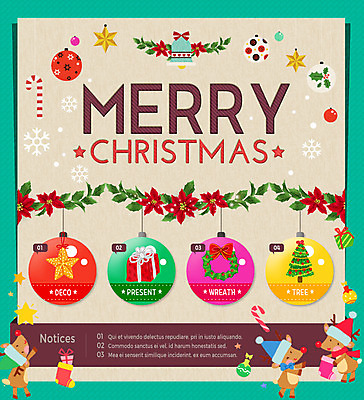 PSD 템플릿 웹템플릿 크리스마스 이벤트페이지 세마리 이벤트 사람없음 선물상자 크리스마스트리 화환 장식볼 루돌프 포인세티아 별장식 이미지템플릿 기념일 꽃 별 사슴 3 선물 장식 상자 페이지 파일형식