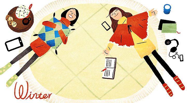 전신 PSD 여자 커피 쿠션 겨울 일러스트 휴식 바닥 웃음 성인 두명 생활 책 스마트폰 태블릿 눕기 쿠키 헤드셋 방안 국내일러스트 계절 음료 음향기기 컨셉 모션 디저트 표정 사람 전자제품 핸드폰 스마트기기 헤드폰 파일형식