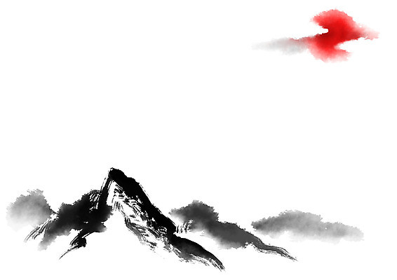 PSD 구름 일러스트 캘리그라피 자연 붓터치 산 수묵화 사람없음 태양 먹 동양화 국내일러스트 자연요소 서예 미술 생태계 파일형식