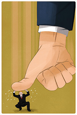 전신 PSD 손 남자 일러스트 회사 성인 두명 신체부위 사회 누름 상사 부하 압박 갈등 노사관계 국내일러스트 비즈니스 모션 사람 노사화합 공동체 파일형식