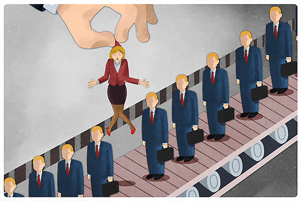 전신 PSD 손 여자 남자 일러스트 회사 직장 서기 여러명 성인 신체부위 사회 갈등 해고 성차별 차별 컨베어밸트 국내일러스트 다수 비즈니스 모션 사람 기계 공동체 파일형식