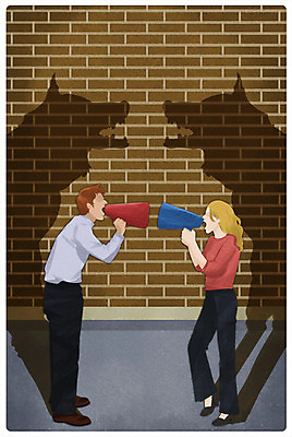 전신 PSD 여자 남자 일러스트 벽돌 그림자 서기 성인 두명 싸움 갈등 늑대 무시 주장 국내일러스트 포유류 모션 사람 파일형식