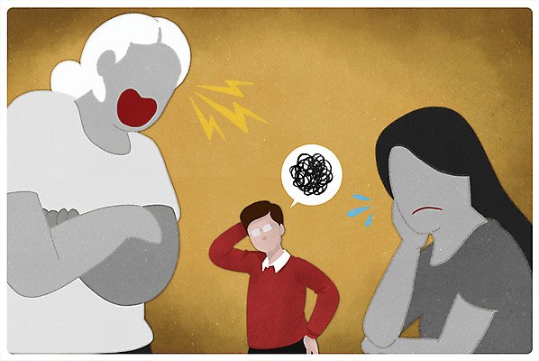 PSD 여자 남자 일러스트 남편 서기 상반신 성인 세명 분노 짜증 며느리 갈등 시어머니 고부갈등 답답함 국내일러스트 감정 모션 사람 감각 파일형식 시부모님