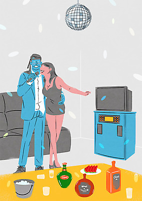 전신 PSD 여자 남자 40대 일러스트 서기 20대 성인 두명 아저씨 양주 미러볼 노래방 유흥업소 국내일러스트 중년 모션 주류 사람 청년 장식 파일형식