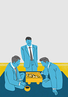 전신 PSD 남자 40대 일러스트 앉기 성인 세명 구경 아저씨 바둑 국내일러스트 중년 모션 놀이 사람 파일형식