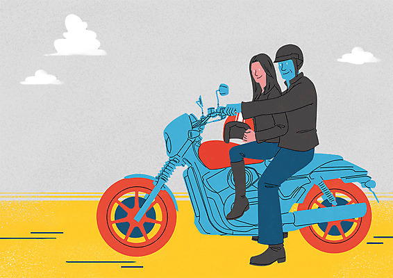 전신 PSD 여자 남자 40대 일러스트 앉기 20대 성인 두명 바이크 아저씨 국내일러스트 육상교통 중년 모션 사람 청년 파일형식