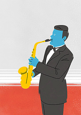 PSD 남자 40대 일러스트 한명 서기 상반신 성인 취미 불기 색소폰 아저씨 국내일러스트 1 중년 모션 사람 목관악기 파일형식