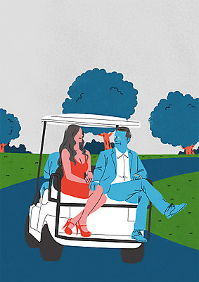 전신 PSD 나무 여자 남자 40대 일러스트 골프장 앉기 20대 성인 두명 아저씨 골프카트 국내일러스트 식물 중년 골프 스포츠시설 모션 골프용품 사람 청년 파일형식