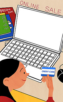 PSD 해외 여자 일러스트 모바일 한명 앉기 상반신 성인 노트북 쇼핑 세일 신용카드 온라인쇼핑 모바일쇼핑 온라인 해외쇼핑 블랙프라이데이 해외직구 국내일러스트 1 모션 데이이벤트 사람 금융 전자제품 파일형식