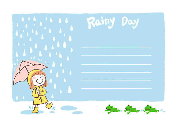 전신 PSD 여자 어린이 일러스트 개구리 한명 서기 소녀 비 국내일러스트 자연요소 1 모션 날씨 양서류 사람 파일형식