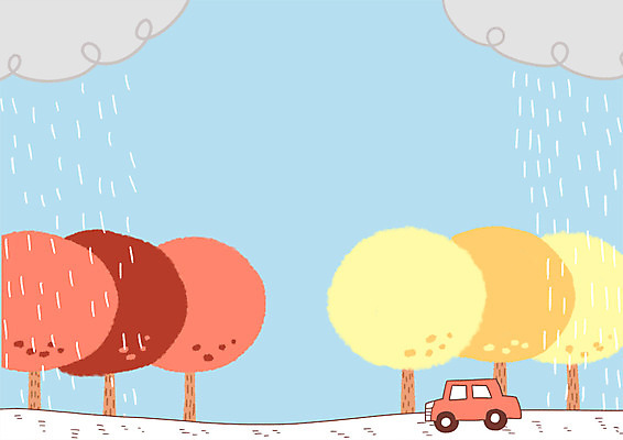 PSD 여행 단풍 일러스트 자동차 단풍나무 사람없음 가을 비 먹구름 은행잎 은행나무 국내일러스트 자연요소 나무 계절 육상교통 잎 날씨 파일형식 구름_자연