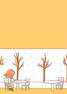 전신 PSD 나무 응시 여자 의자 일러스트 창문 탁자 한명 앉기 20대 성인 카페 비 국내일러스트 자연요소 식물 1 시선 가구 모션 날씨 사람 청년 상점 파일형식