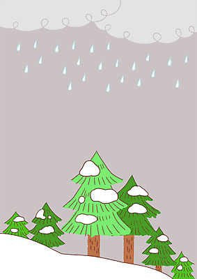 PSD 겨울 일러스트 사람없음 눈 숲 먹구름 전나무 국내일러스트 자연요소 나무 계절 날씨 파일형식 구름_자연