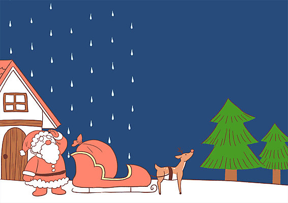 전신 PSD 한마리 노년 크리스마스 겨울 일러스트 주택 한명 서기 산타클로스 루돌프 비 썰매 전나무 국내일러스트 자연요소 나무 1 계절 기념일 모션 날씨 사슴 사람 성인 건물 파일형식