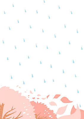 PSD 꽃잎 일러스트 사람없음 봄 벚꽃 봄비 비 벚나무 국내일러스트 자연요소 나무 계절 꽃 날씨 비_날씨 파일형식