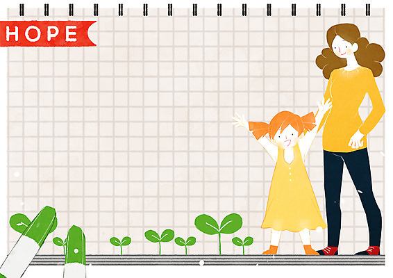 전신 PSD 여자 딸 일러스트 청소년 엄마 프레임 서기 성인 두명 새싹 희망 스케치북 크레파스 프레임일러스트 국내일러스트 식물 감정 가족 모션 학용품 사람 파일형식