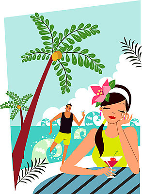 주간 전신 구름 커플 여자 남자 꽃 행복 여유 파도 바다 일러스트 신혼부부 식탁 휴식 나뭇잎 앉기 상반신 성인 두명 야자수 칵테일 하와이 트로피컬아트 국내일러스트 AI파일 자연요소 나무 식물 부부 감정 컨셉 잎 관계 모션 탁자 주류 사람 미국 그림 신혼 파일형식 벡터