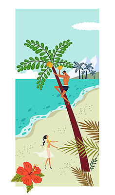 주간 전신 구름 커플 여자 남자 꽃 행복 여유 바다 일러스트 신혼부부 하늘 휴식 나뭇잎 서기 성인 해변 두명 야자수 즐거움 하와이 야자열매 트로피컬아트 국내일러스트 AI파일 자연요소 나무 식물 부부 열매 감정 컨셉 잎 관계 모션 사람 미국 그림 신혼 파일형식 벡터