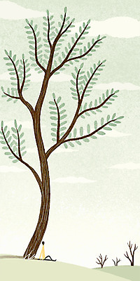 전신 PSD 나무 구름 백그라운드 일러스트 자연 휴식 한명 풍경 성인 언덕 감성 국내일러스트 자연요소 식물 1 컨셉 사람 생태계 파일형식