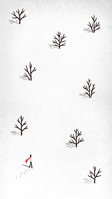 전신 PSD 나무 백그라운드 겨울 일러스트 자연 한명 풍경 성인 설원 눈 감성 겨울배경 국내일러스트 자연요소 식물 1 계절 컨셉 날씨 눈_날씨 사람 생태계 파일형식