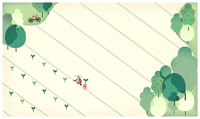 전신 PSD 나무 백그라운드 밭 일러스트 자연 한명 풍경 성인 새싹 경작 자전거 감성 국내일러스트 식물 1 컨셉 농업 사람 농사 바이크 생태계 파일형식